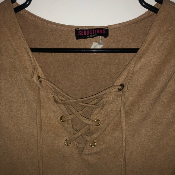 Brown suede tshirt dress - Picture 6 of 6
